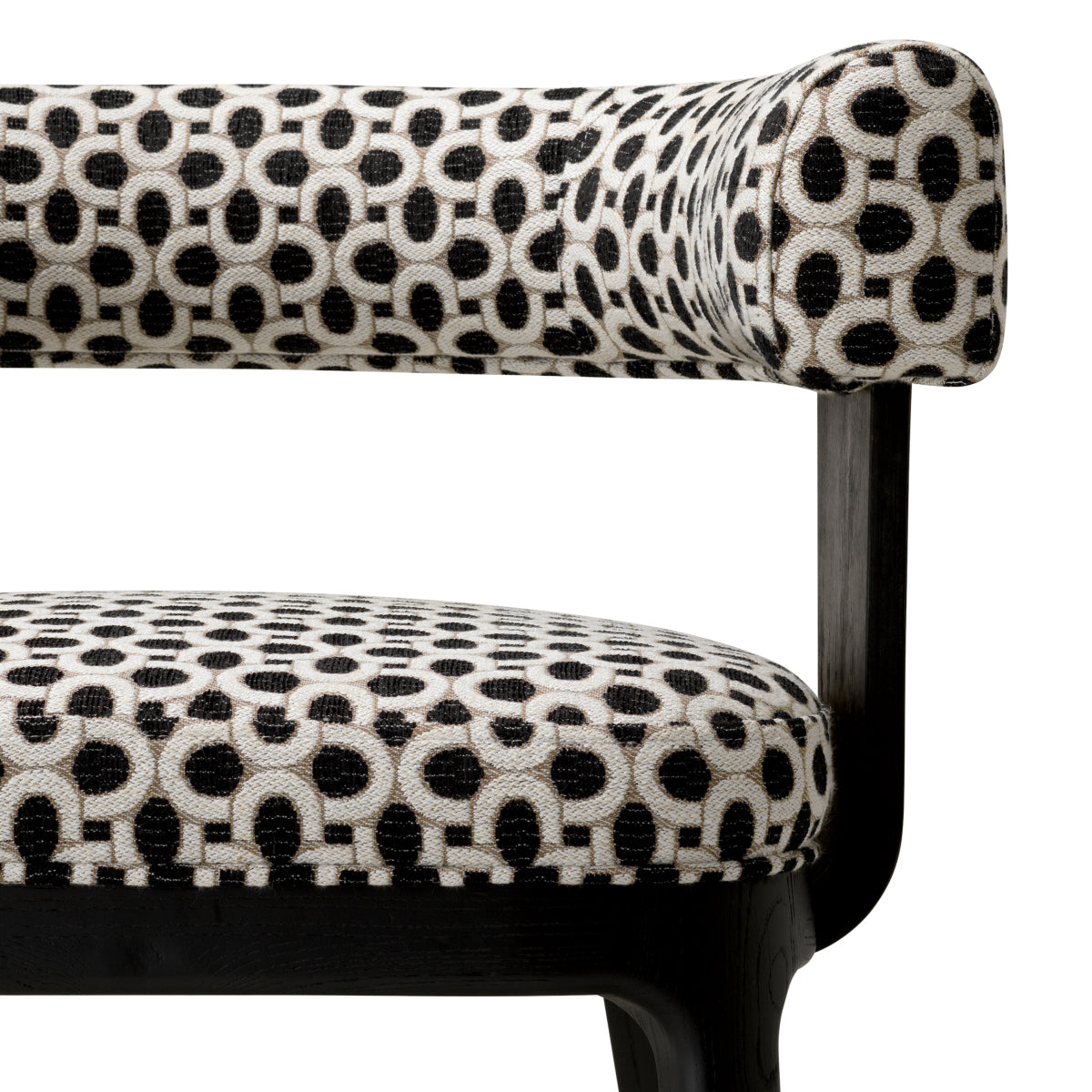 Scaun dining Dubois, furnir de stejar negru, Sunbeam negru