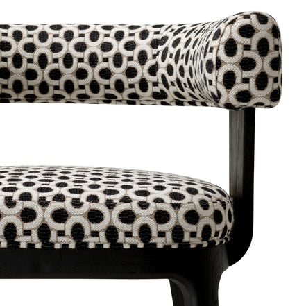 Scaun dining Dubois, furnir de stejar negru, Sunbeam negru