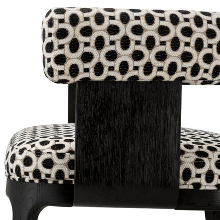 Scaun dining Dubois, furnir de stejar negru, Sunbeam negru