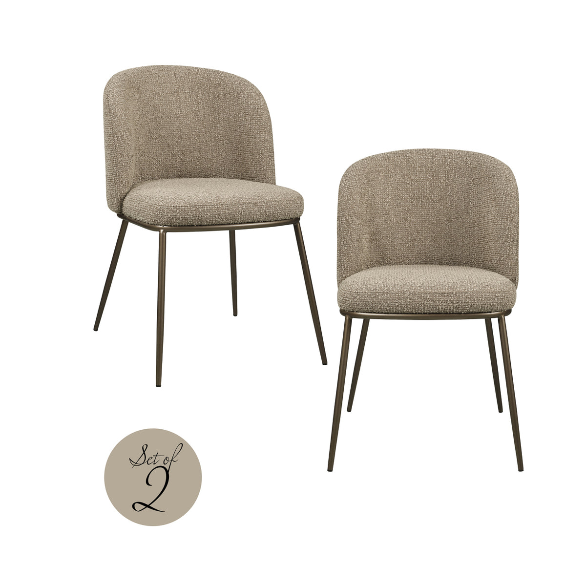 Scaun dining Elvi, chunky moca, ignifug (set de 2)