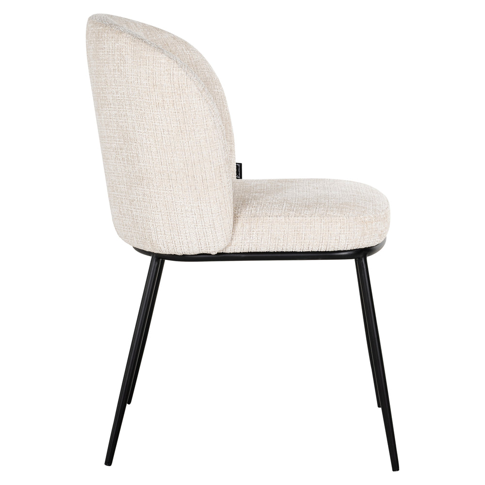 Scaun dining Elvi, niagara bej, ignifug (set de 2)