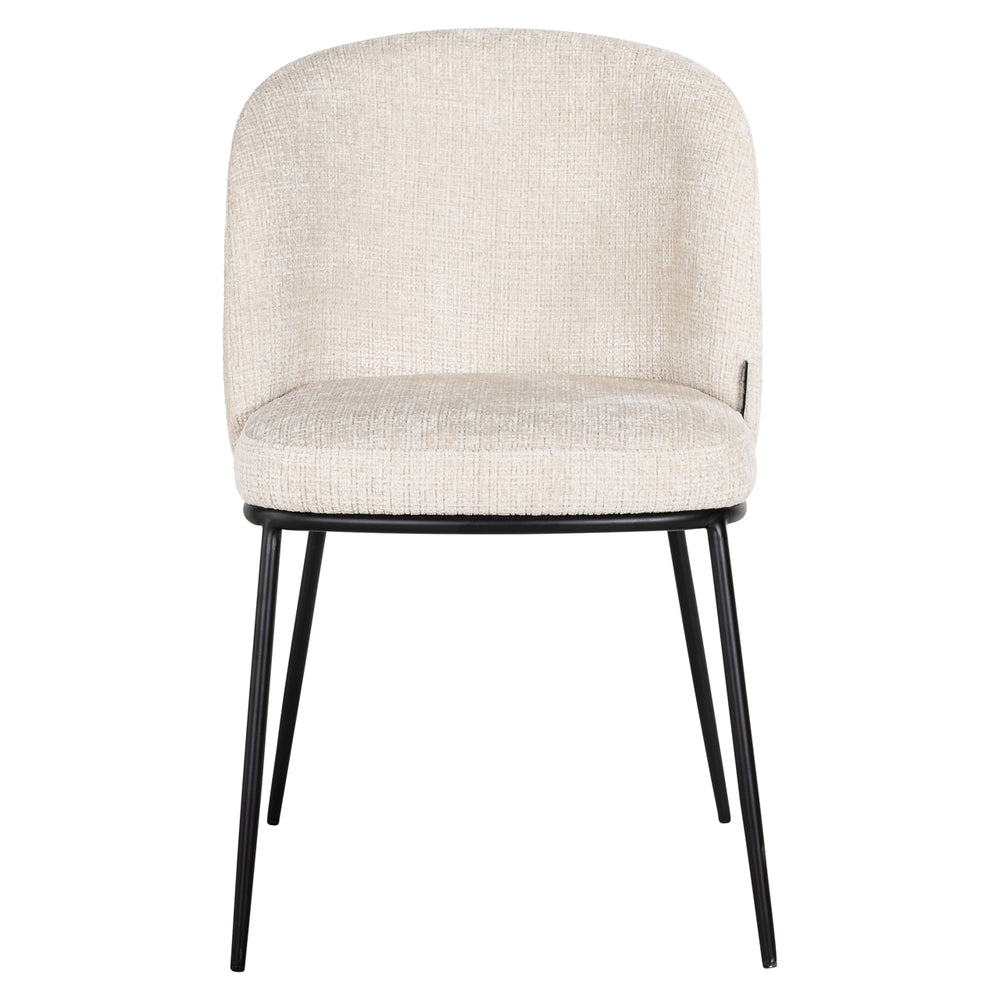 Scaun dining Elvi, niagara bej, ignifug (set de 2)