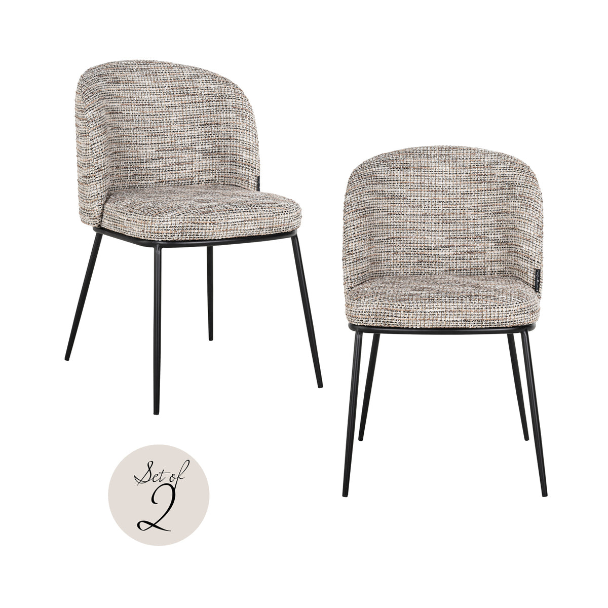 Scaun dining Elvi, trendy nature, ignifug (set de 2)