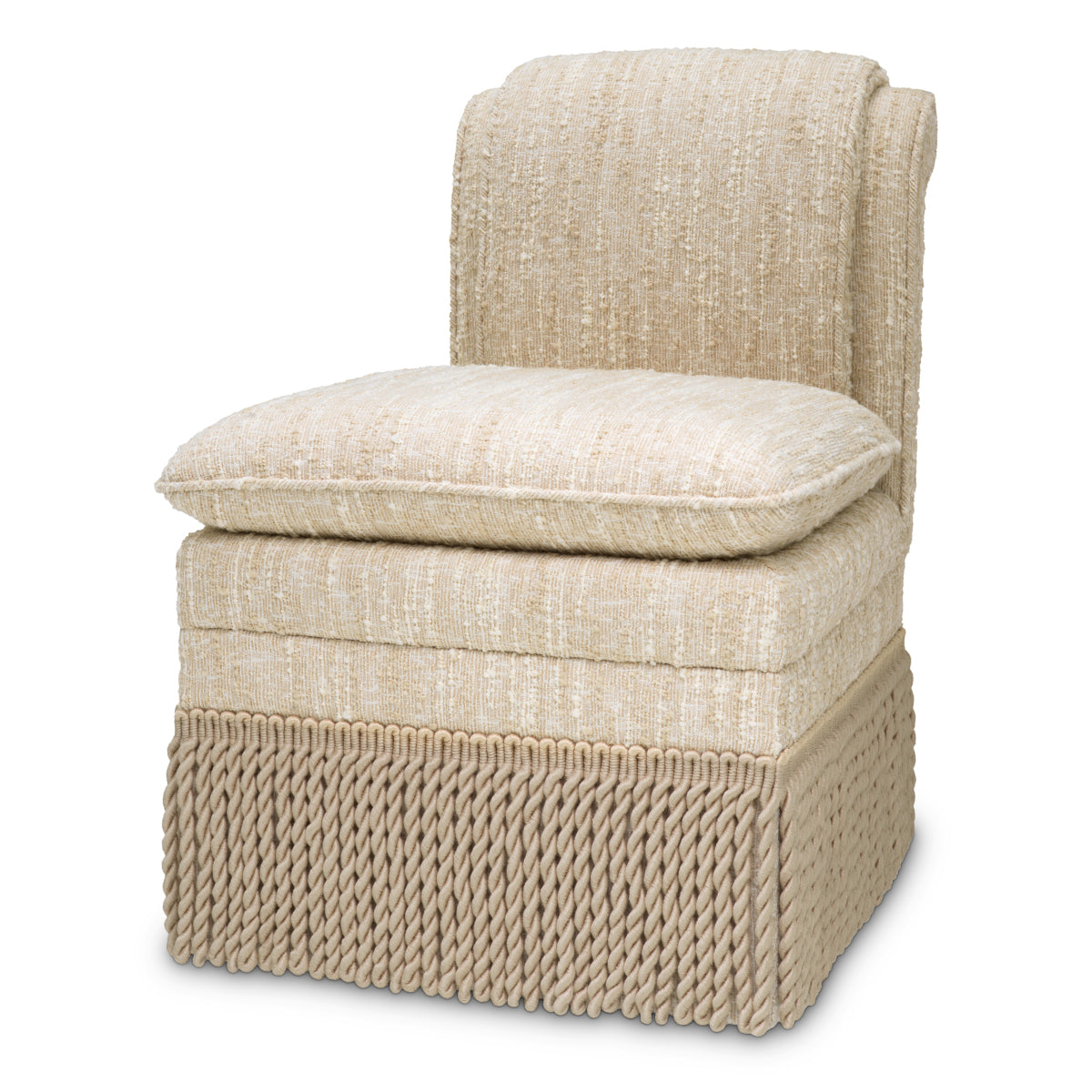 Scaun dining Fairburn, bouclé Sonata crem
