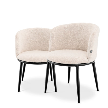 Scaun dining Filmore, bouclé crem, set de 2