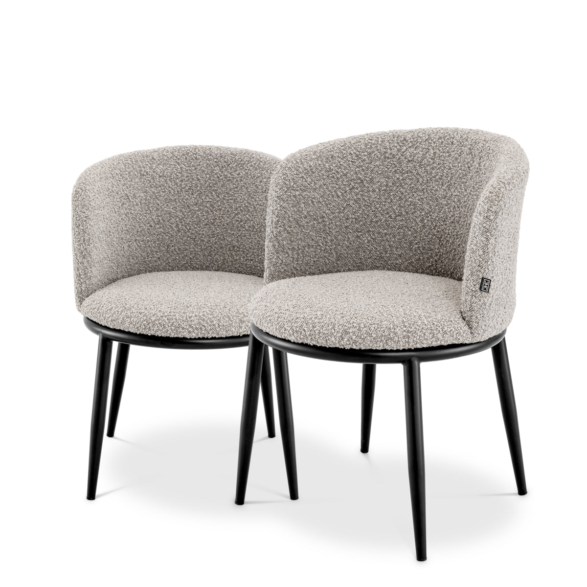 Scaun dining Filmore, bouclé gri, set de 2