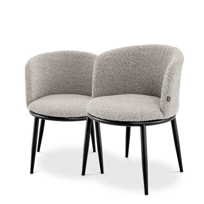 Scaun dining Filmore, bouclé gri, set de 2