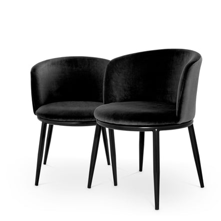 Scaun dining Filmore, Cameron negru, set de 2