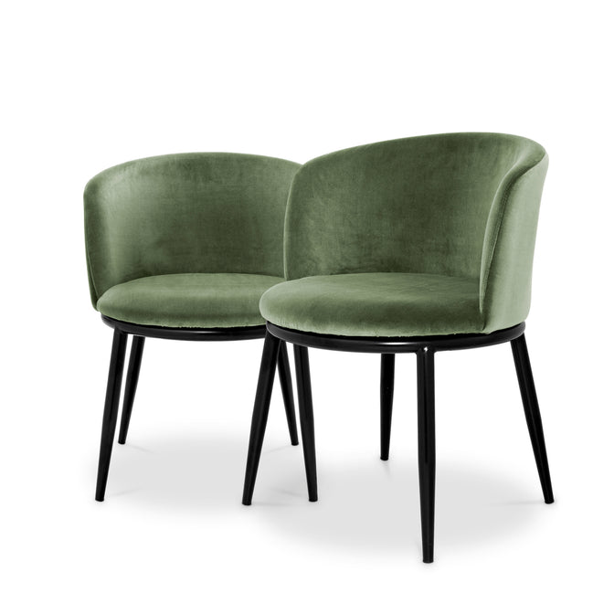 Scaun dining Filmore, Cameron verde deschis, set de 2
