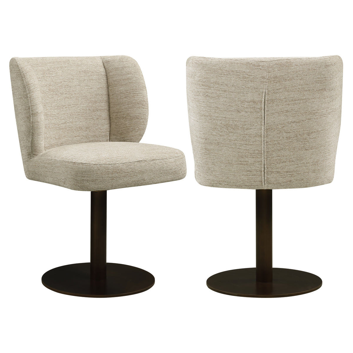 Scaun dining Fiona, softweave natural, rotativ