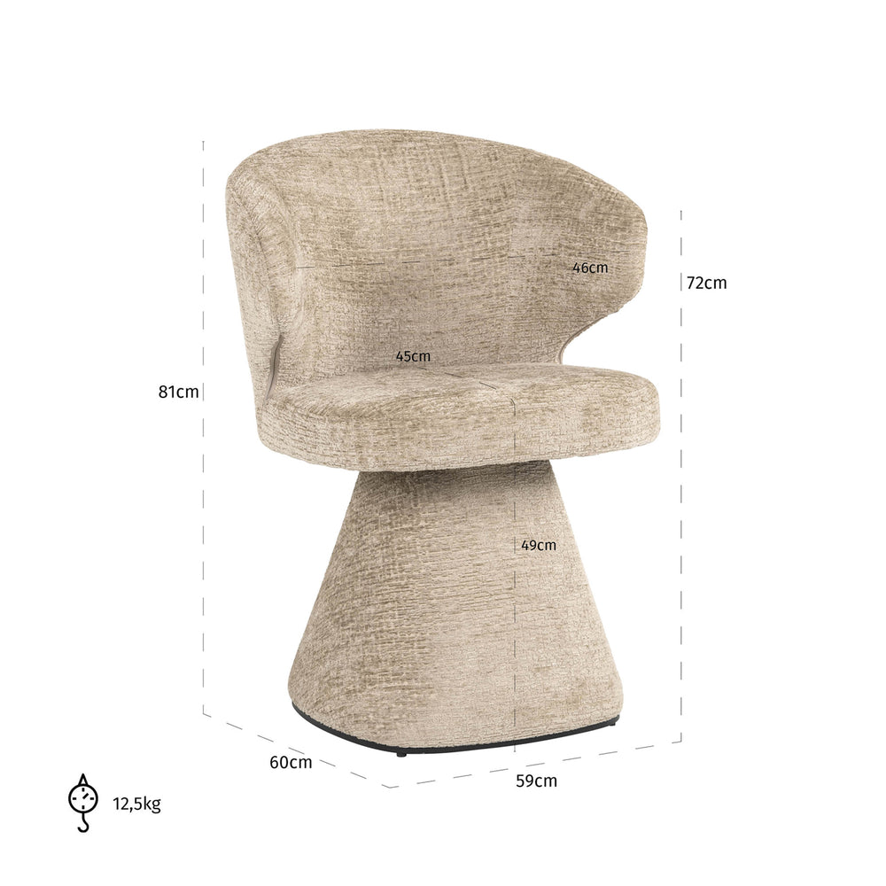 Scaun dining Gatsbi, desert fusion, ignifug – desen tehnic cu dimensiuni