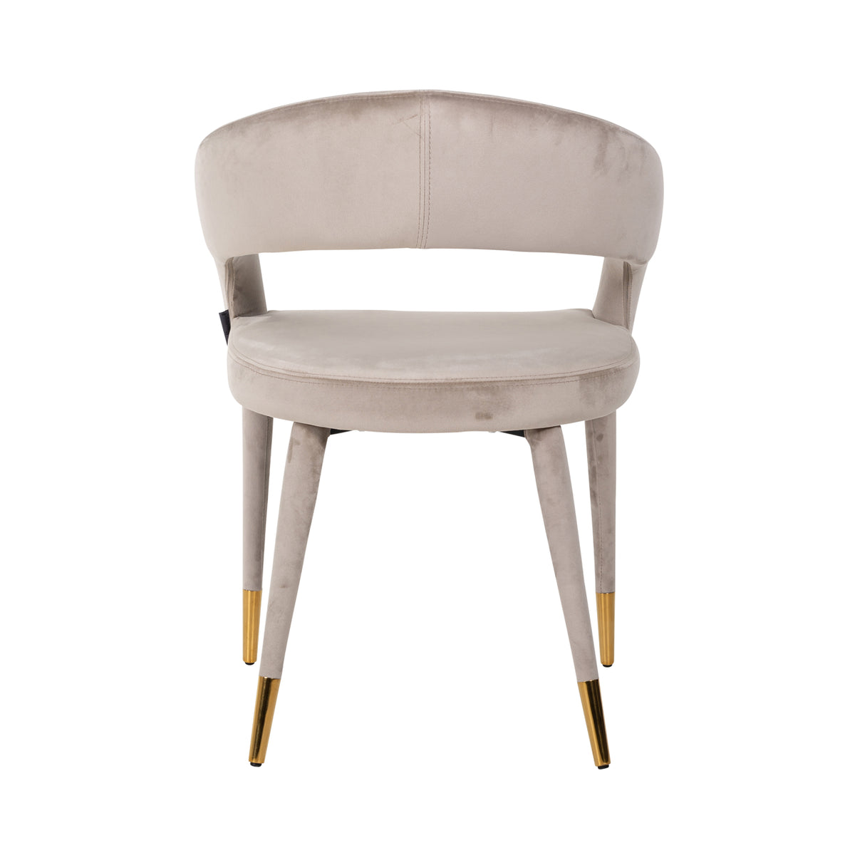 Scaun dining Gia, catifea kaki, ignifug