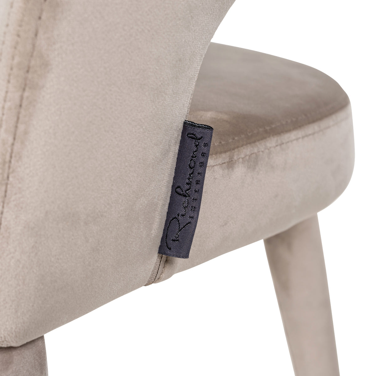 Scaun dining Gia, catifea kaki, ignifug