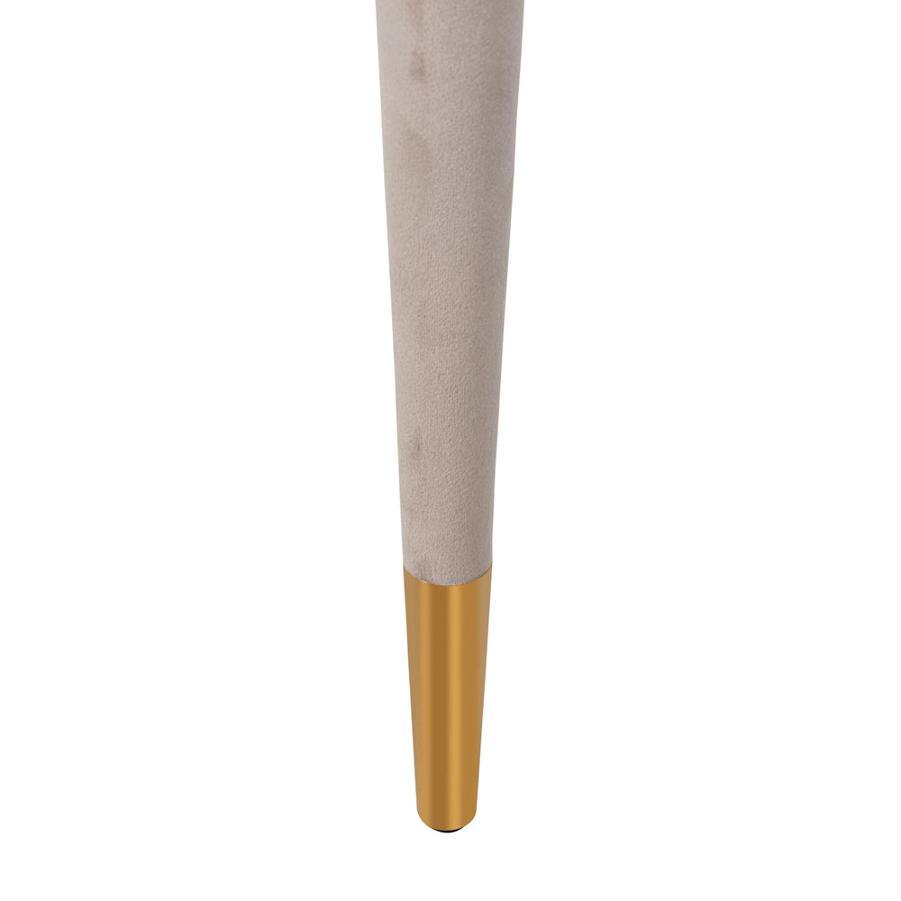 Scaun dining Gia, catifea kaki, ignifug