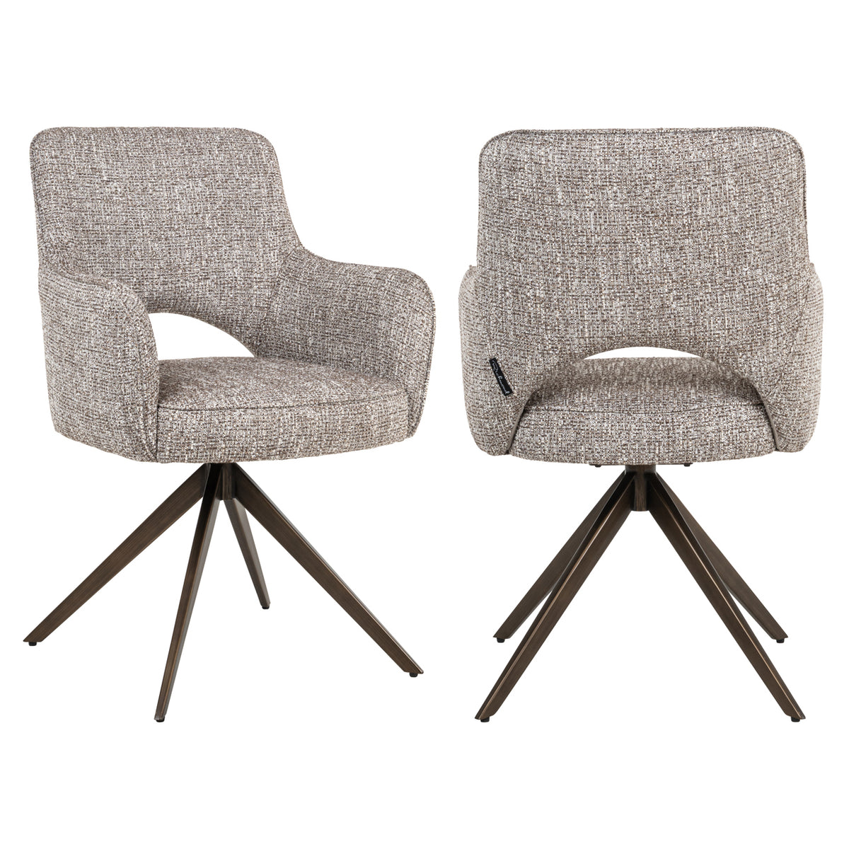 Scaun dining Ginerva, tweed earth, rotativ