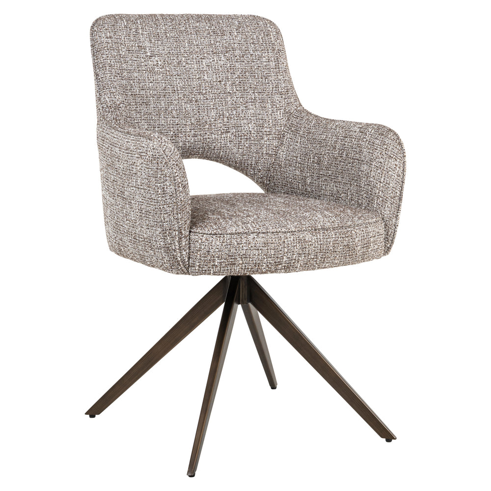 Scaun dining Ginerva, tweed earth, rotativ