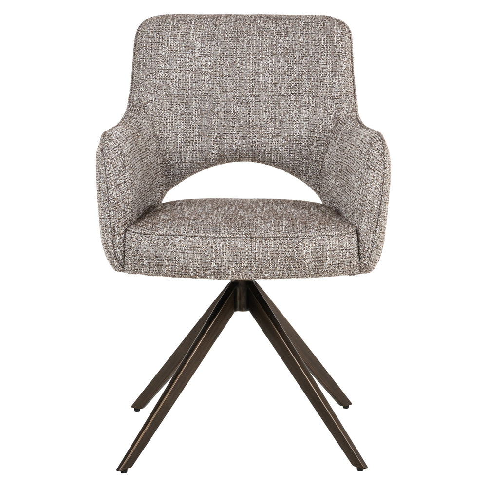 Scaun dining Ginerva, tweed earth, rotativ