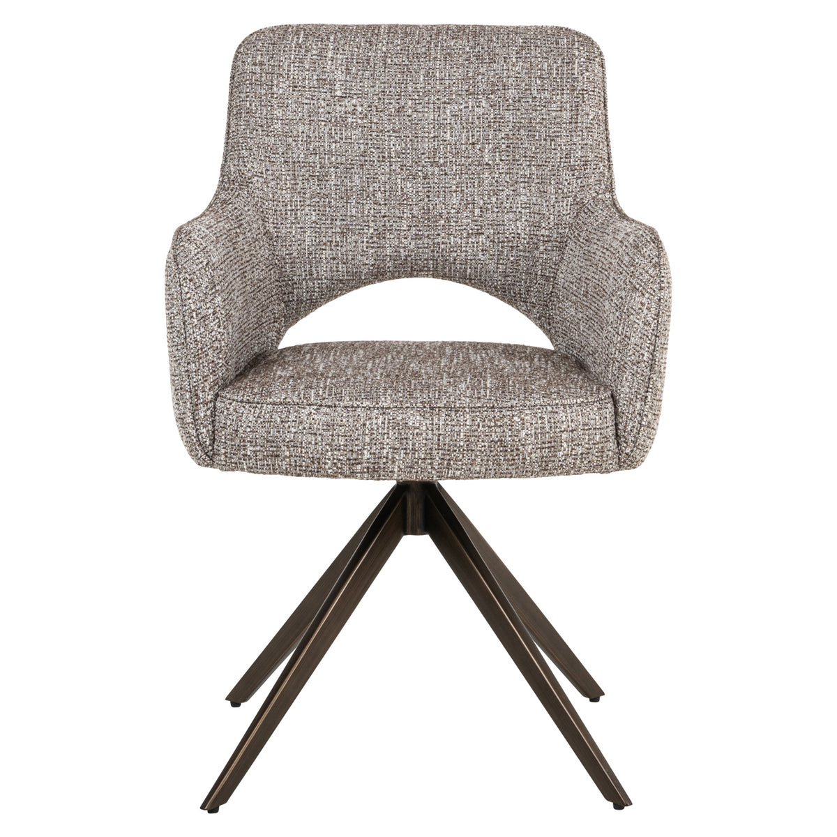 Scaun dining Ginerva, tweed earth, rotativ