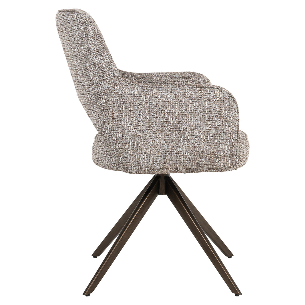 Scaun dining Ginerva, tweed earth, rotativ