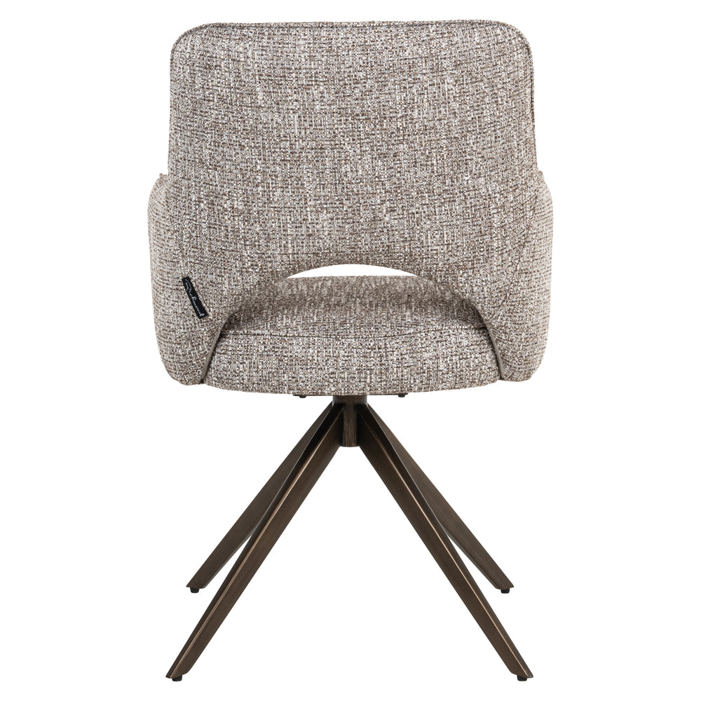 Scaun dining Ginerva, tweed earth, rotativ