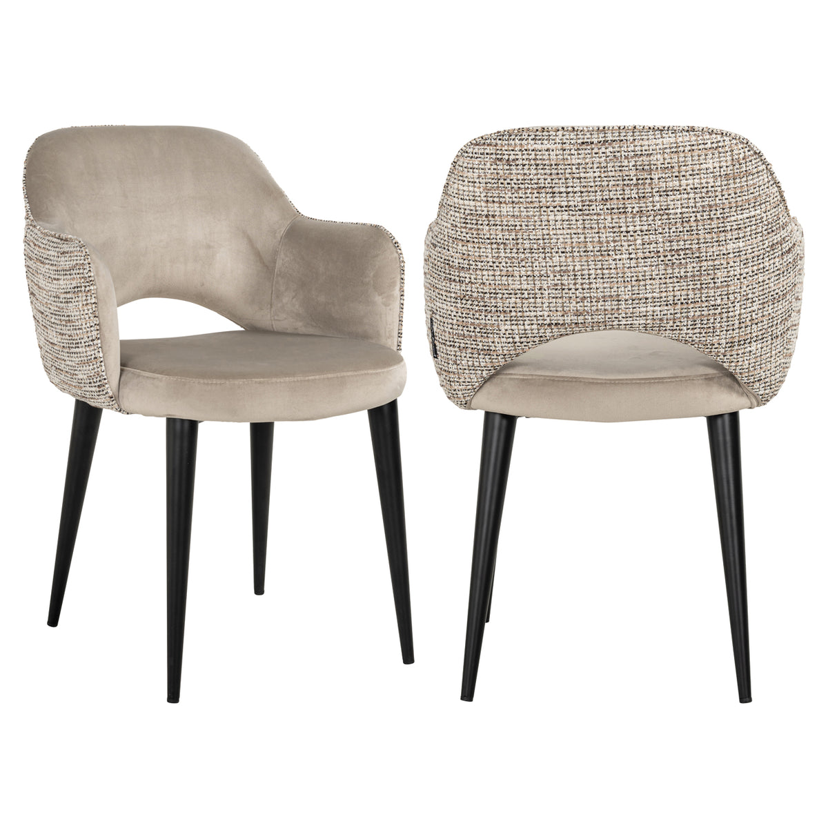 Scaun dining Giovanna, trendy nature / catifea kaki, ignifug