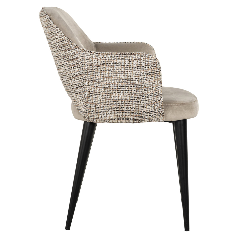 Scaun dining Giovanna, trendy nature / catifea kaki, ignifug