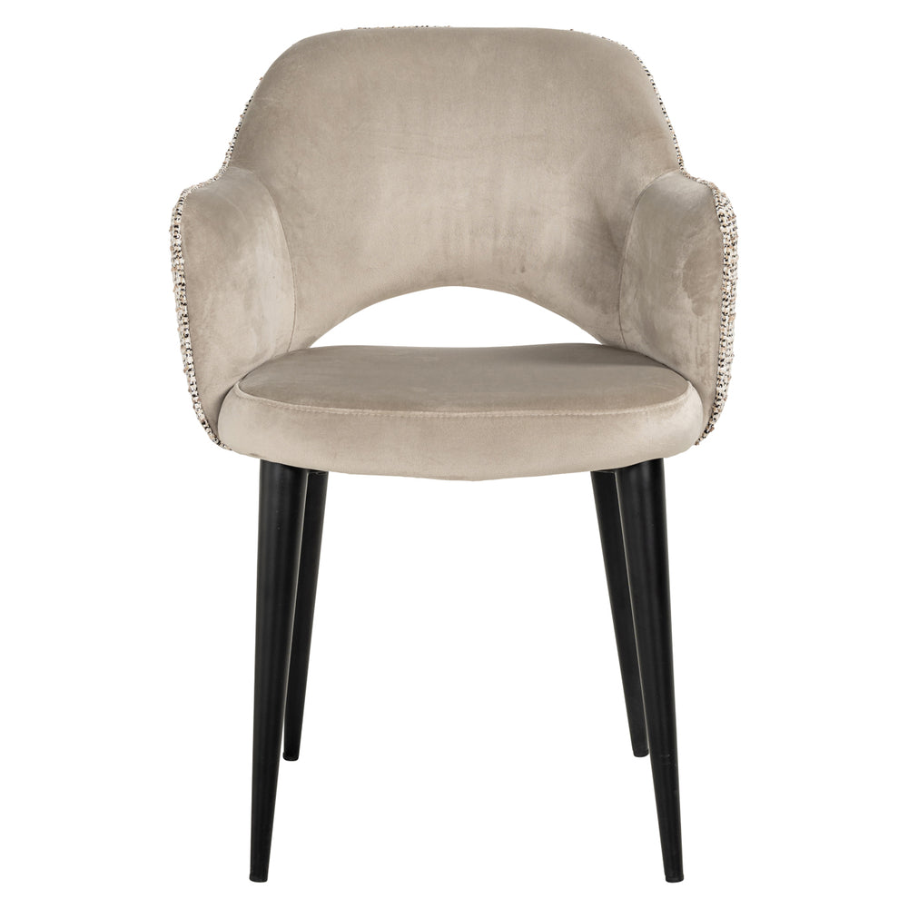 Scaun dining Giovanna, trendy nature / catifea kaki, ignifug