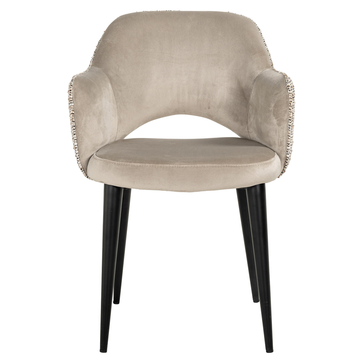 Scaun dining Giovanna, trendy nature / catifea kaki, ignifug
