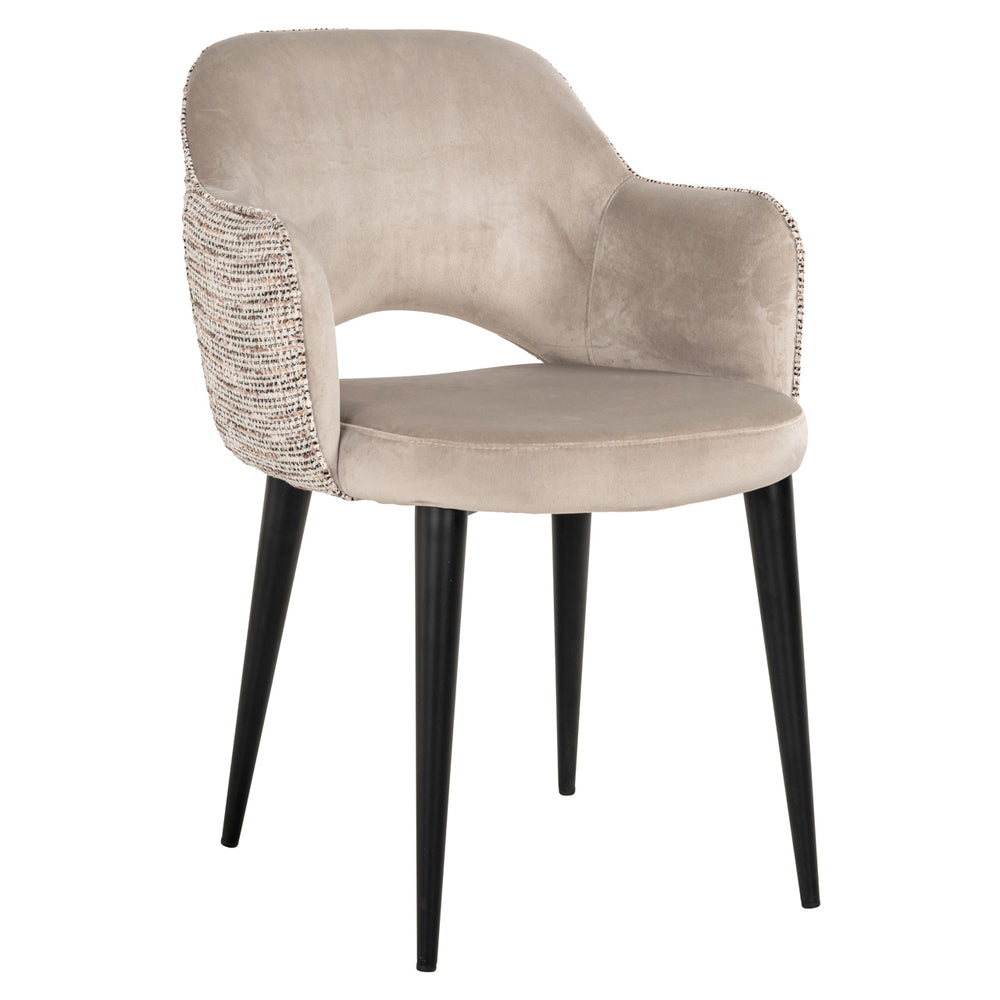 Scaun dining Giovanna, trendy nature / catifea kaki, ignifug