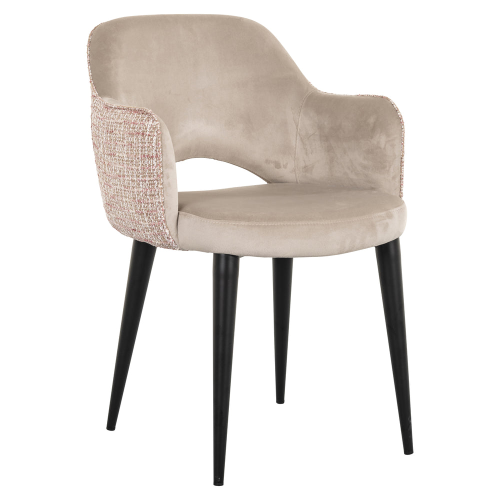 Scaun dining Giovanna, trendy rose / catifea kaki