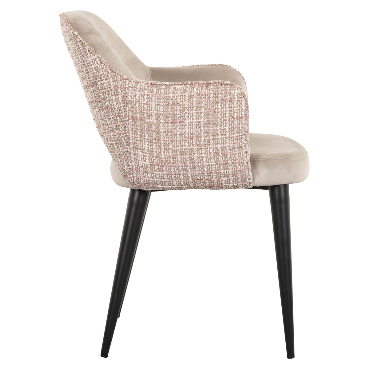 Scaun dining Giovanna, trendy rose / catifea kaki