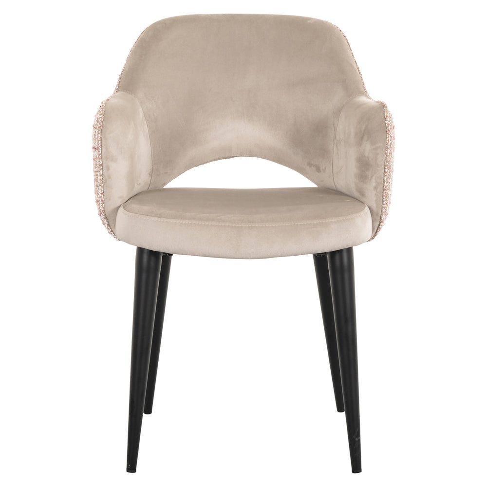 Scaun dining Giovanna, trendy rose / catifea kaki