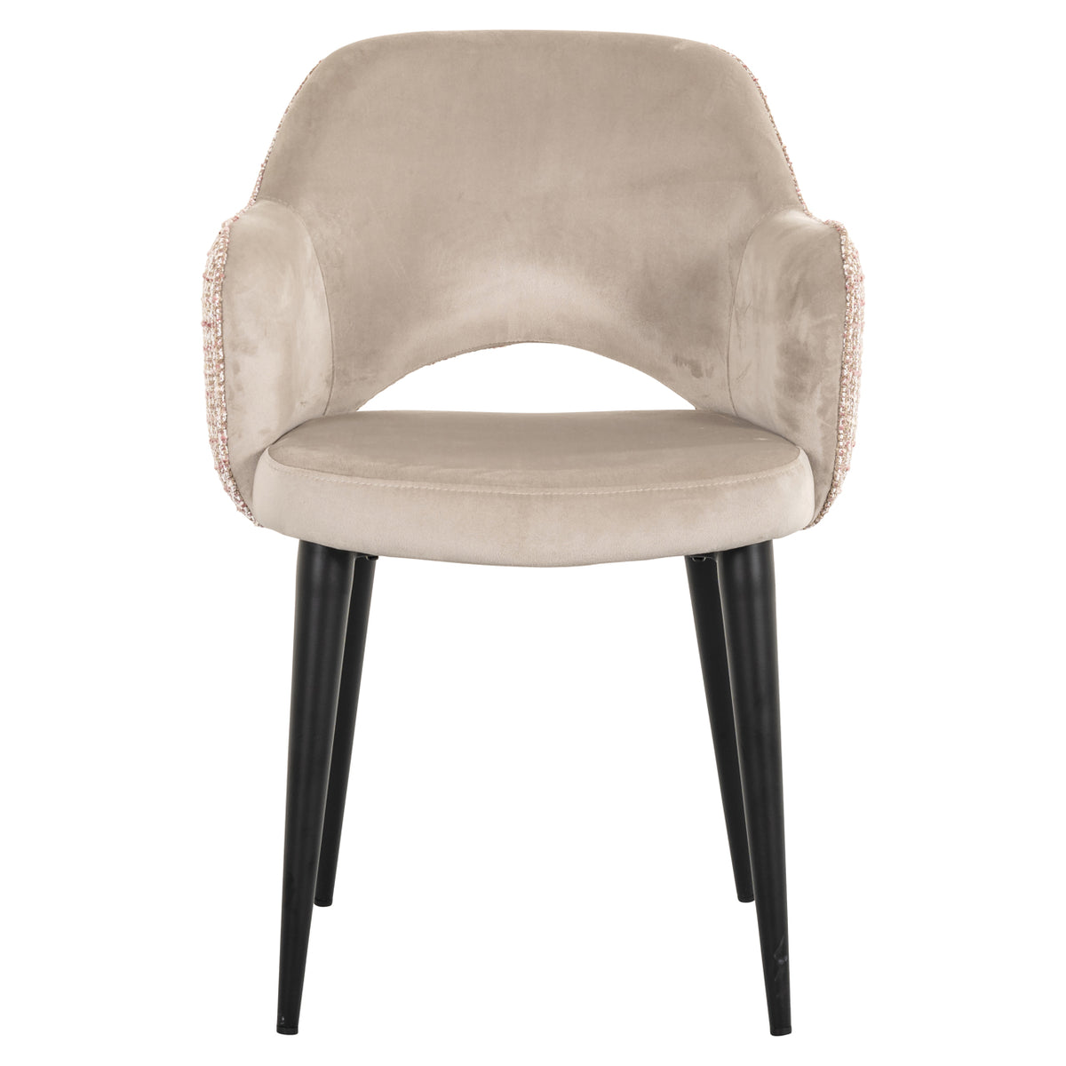 Scaun dining Giovanna, trendy rose / catifea kaki
