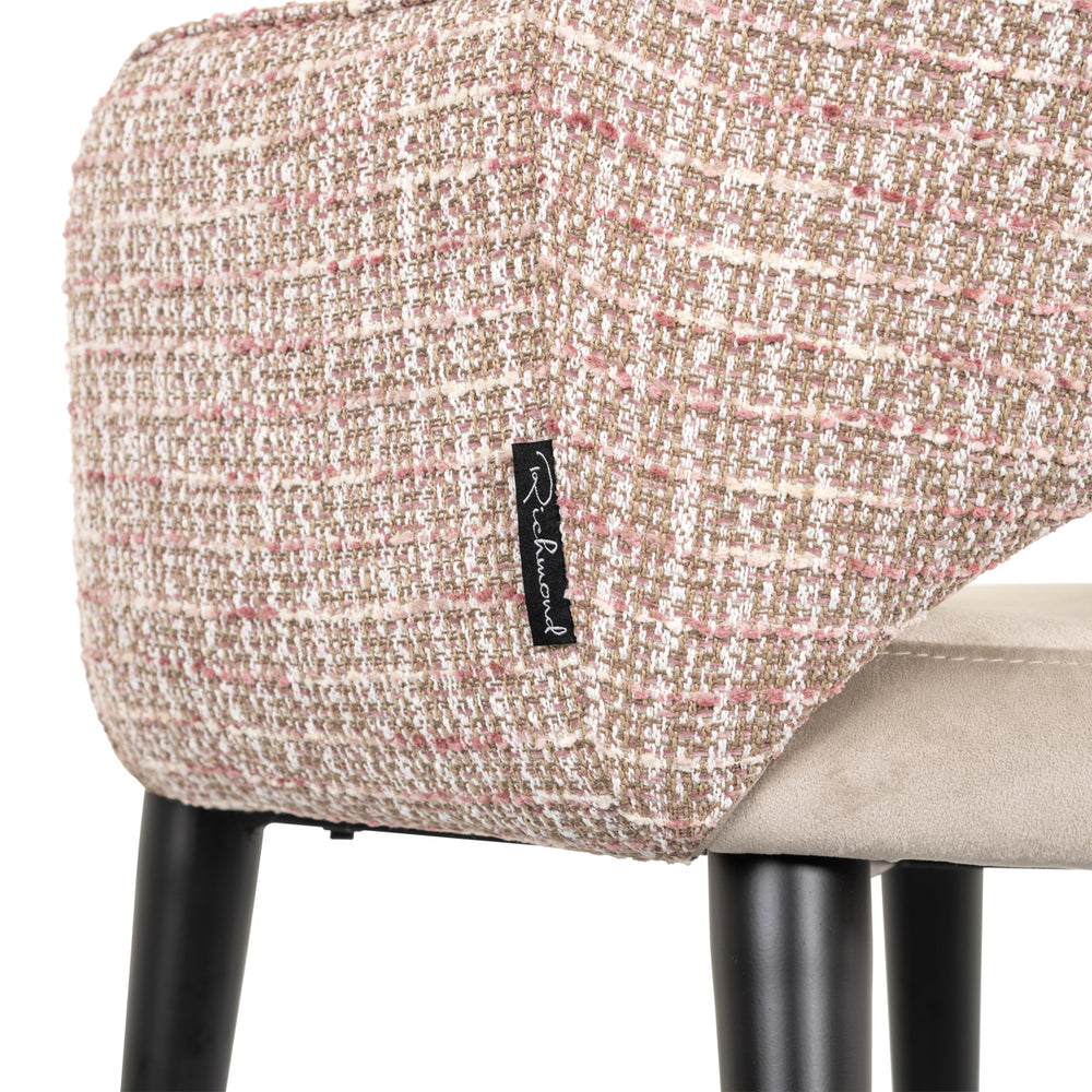 Scaun dining Giovanna, trendy rose / catifea kaki