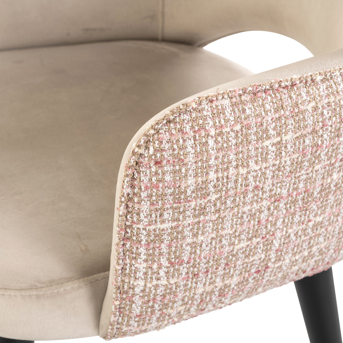Scaun dining Giovanna, trendy rose / catifea kaki