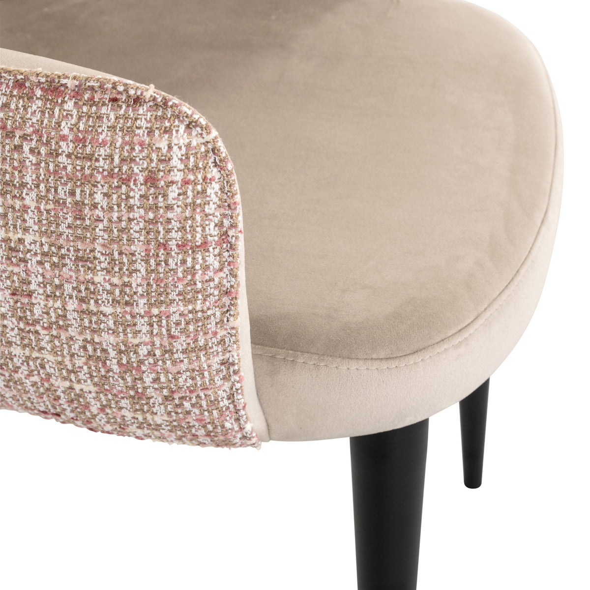 Scaun dining Giovanna, trendy rose / catifea kaki