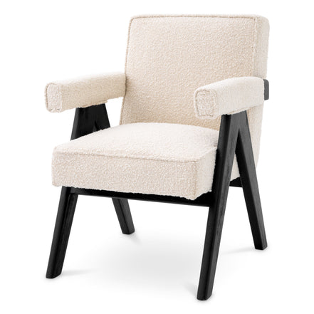 Scaun dining Greta, bouclé crem