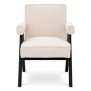 Scaun dining Greta, bouclé crem