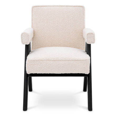 Scaun dining Greta, bouclé crem