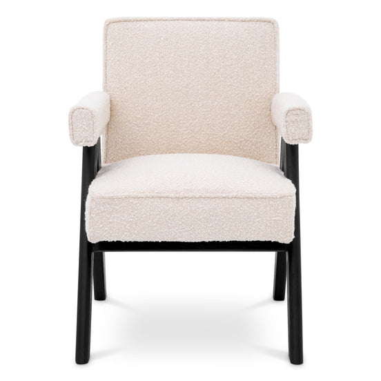 Scaun dining Greta, bouclé crem