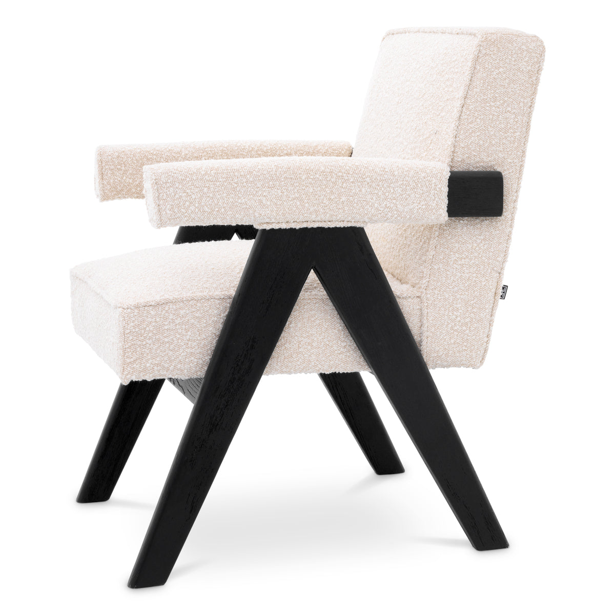 Scaun dining Greta, bouclé crem