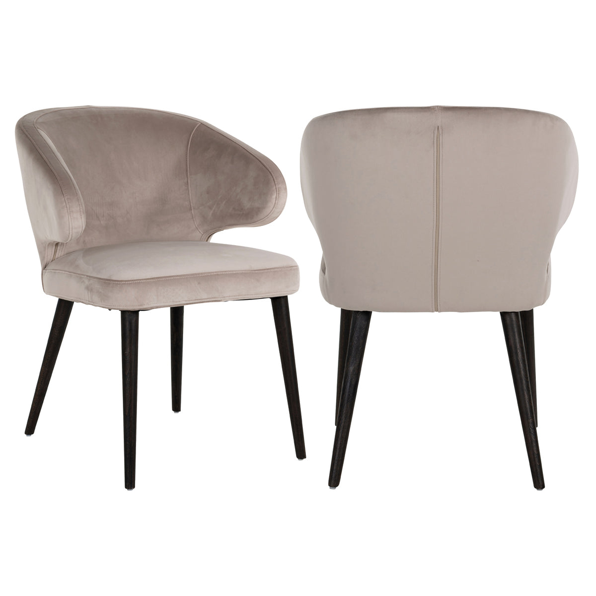Scaun dining Indigo, catifea kaki