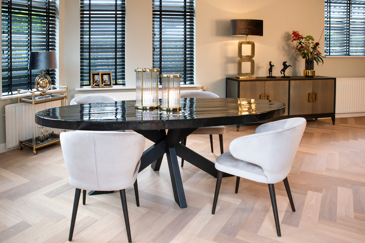 Scaun dining Indigo, catifea kaki – ambient