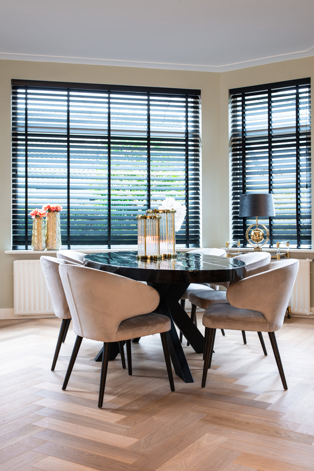 Scaun dining Indigo, catifea kaki – ambient