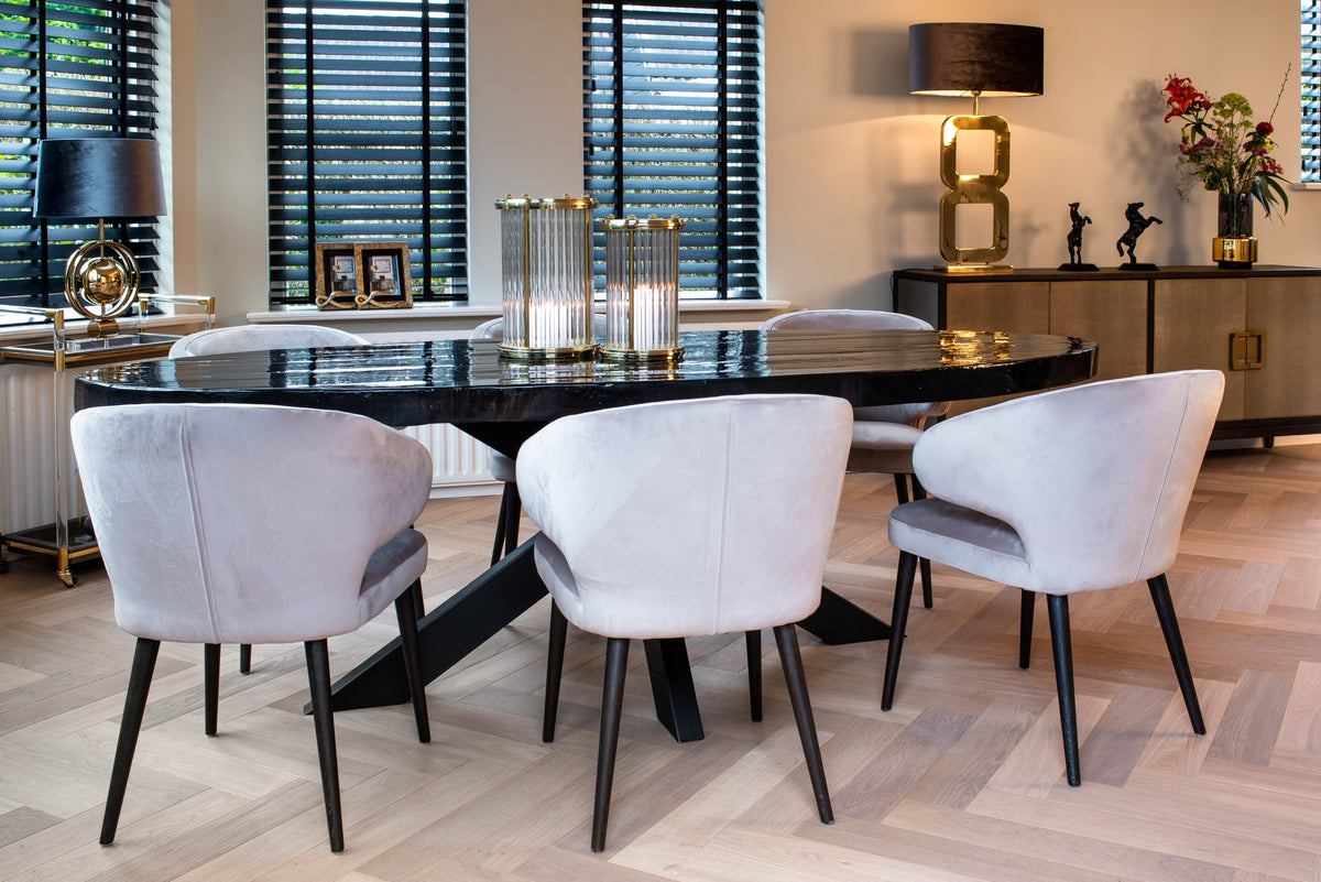 Scaun dining Indigo, catifea kaki – ambient