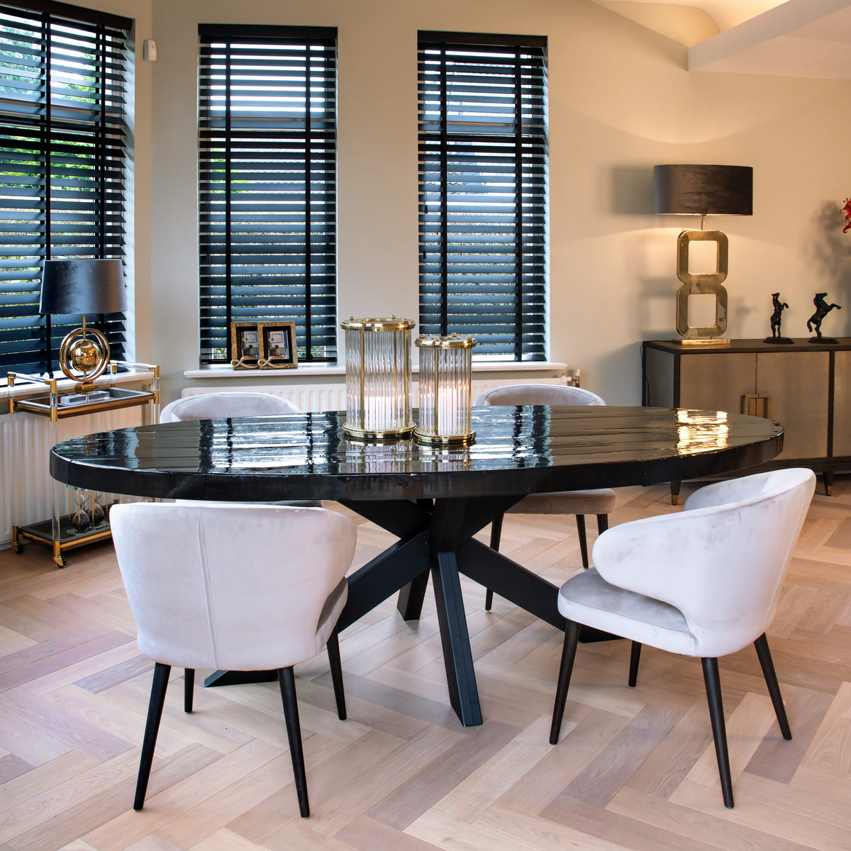 Scaun dining Indigo, catifea kaki – ambient