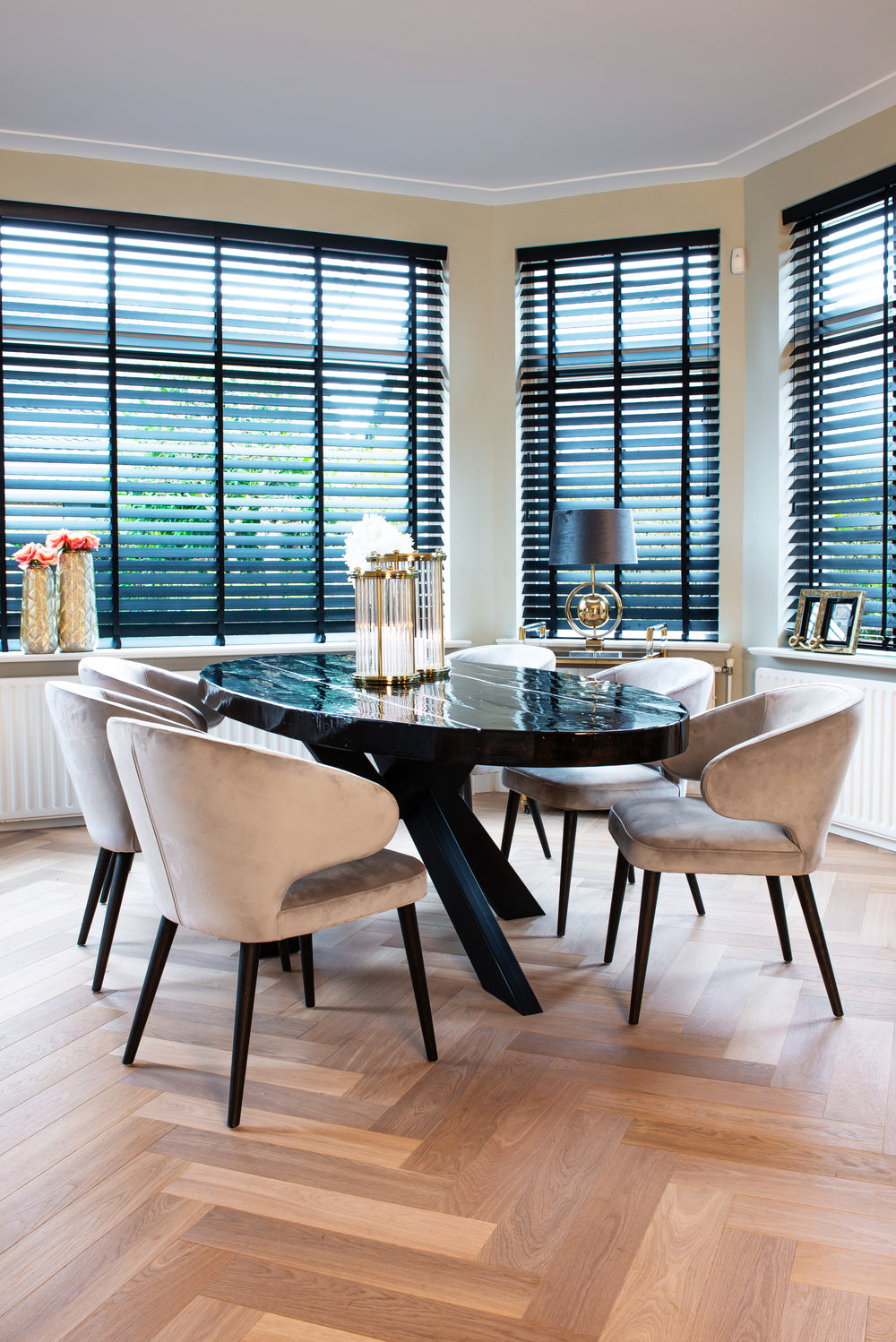 Scaun dining Indigo, catifea kaki – ambient