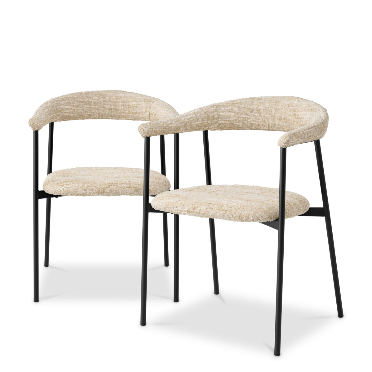 Scaun dining Julio, bouclé Sonata crem, set de 2