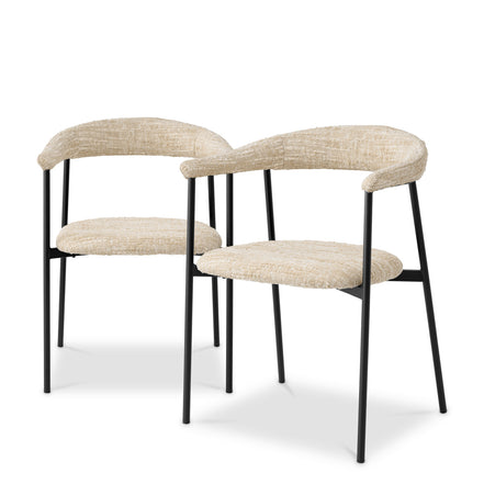 Scaun dining Julio, bouclé Sonata crem, set de 2