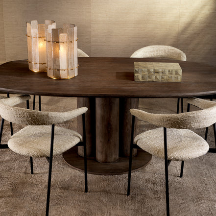 Scaun dining Julio, bouclé Sonata crem, set de 2